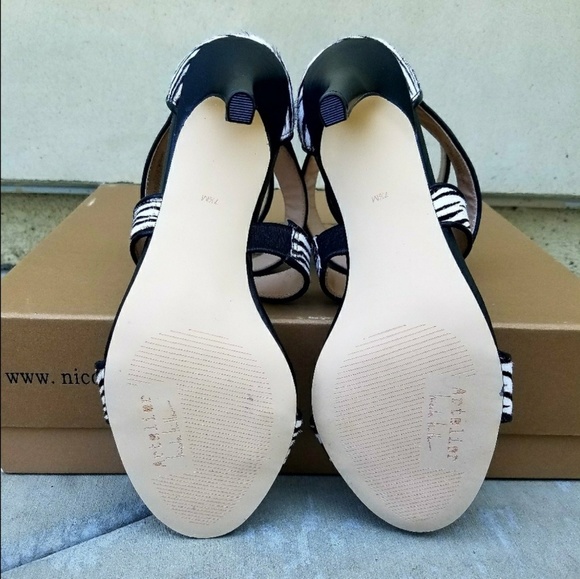 Sexy Zebra Print Nicole Miller Strappy Heels - Picture 7 of 8